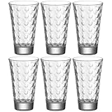 LEONARDO HOME Trinkglas Optic, Set mit Innenrelief, Trink-Gläser in konischer Form, 300-ml Füllvolumen, 6-teilig, 012684, Klar, 6 Stück (1er Pack), 6
