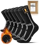 YESWEL 3 Paar Leichte Wandersocken Herren Damen 47-50, Abriebfeste Thermosocken mit Polsterung, Outdoor Sportsocken für Trekking Radfahren Laufen(Schwarz)