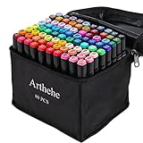 ARTHEHE 80 Farben Marker Set, Schnell Alkohol Marker Set für Erwachsene Marker Stifte Set für Manga/Design/Schule mit Lagerbasis