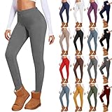Generisch Thermo Strumpfhose Damen,Thermo Leggings Damen Gefütterte Thermoleggins für Winter High Waist Blickdicht Strumpfhose Mit Fleece Warm Kuschelig Elastisch Sport Leggins