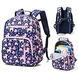 kibachev kinderrucksack Mädchen 15L,Rucksack Schule Teenager,Einhorn Kinder Schulrucksack ab 4-5-6 Jahren,Junior Rucksack Mit Brustgurt