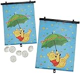 alles-meine.de GmbH 2 TLG. Set: Sonnenschutz - Rollo / - Winnie Pooh - für Fenster und Auto - Seitenscheibe/Sonnenblende Kinder - Sonnenrollo Fensterschutz Rollos - Teddybä..