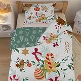 Lichter und Schleifen Kinderbettwäsche 100x135 cm - Blätter Bettwäsche-Sets für Baby Kinder - Farbe Weich Bettbezug 2 Teilig mit Reißverschluss - Bettbezüge 100 x 135 cm + 2 Kissenbezug 40x60 cm