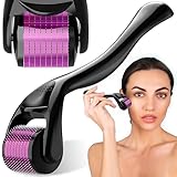 Retoo Dermaroller, Bartroller 1,5mm, Microneedling Derma Rolle, Bart Roller für Bartwuchs, Dermaroller für Gesicht Körper, Beard, Haare, Nadelroller Anti-Aging, Anti-Falten, Narbenentfernung