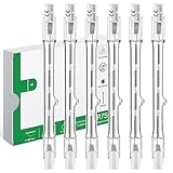 Jaenmsa R7S Halogenstab 118mm, Halogen Leuchtmittel r7s 118mm, 6er Pack Deckenfluter Leuchtmittel 200W 230V 2700K Warmweiß, Baustrahler Birne Dimmbar für Wohnzimmerleuchten