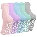ZAKASA Rutschfeste Damen Antirutsch Socken: ABS Socken Frauen Ohne Gummibund Anti Rutsch Socken mit Noppen EU 39-42 Mischfarbe 5 Paar