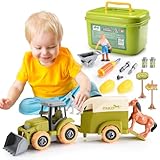 HappyKidsClub Traktor Spielzeug ab 3 4 5 6 Jahre Junge, Geschenk Junge 3-5 Jahre Bauernhof Spielzeug ab 3 4 5 Jahre Kinder Spielzeug 3-5 Jahre Trecker Spielzeug ab 3 4 5 Jahre