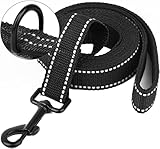 Reflektierende Hundeleine mit weichem, Lead for Dog gepolstertem Griff für das Training, Führleine für große und mittelgroße Hunde, 5m/10m/20m/15m/30 m 1 Zoll breit, SCHWARZ (5mX 2.5cm)