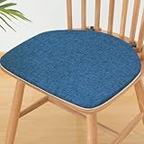 YDIJFLL 2er-Set Esszimmerstuhlkissen, U-förmige Stuhlkissen für Esszimmerstühle mit Bändern, Waschbarer Bezug, rutschfeste Küchenstühle Sitzkissen(Size:42 * 38cm,Color:F)