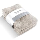 herzbach home Gästehandtuch 3er Set 30 x 50 cm (Sandgrau) – Hochwertige, weiche & saugstarke Gäste-Handtücher in Premium-Qualität – 100% natürliche Baumwolle