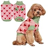 EASTLION Hundepullover,Sweater für Hunde,Rollkragenpullover mit Strickmuster,Wärmender Wintermantel für Hunde,Welpen und Katzen (S,Rosa)