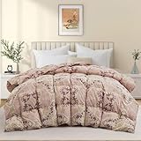 Joysoul California King Size Daunendecke mit Paissley-Blumen, für alle Jahreszeiten, ultraweiche Gänsefederfaser, ultraweiche Haushaltskollektion, Daunenbetteinlage mit 8 Ecklaschen, 274,3 x 228,6 cm