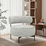 Hellove Relaxsessel, Loungesessel mit Rückenlehne, Lesesessel mit Metallrahmen, Mid-Century-Modern-Stil Cocktailsessel, Aus Weichem Chenille-Stoff Polsterstuhl für Wohnzimmer, Schlafzimmer