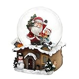Dekohelden24 Schneekugel mit Weihnachtsmann, Maße L/B/H: 7 x 7 x 9 cm Kugel Ø 6,5 cm.