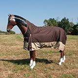 Brama-West Winterdecke Pferd 200g Big Horse - Weidedecke Highneck - Wasserfest - Braun, Gr. 145