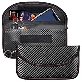 KEYRI 2 Stück Keyless Go Schutz Faraday Tasche Handy für Smartphone Signal Blocker Tasche Abschirmung Autoschlüssel Schutz Keyless Hülle Anti-Tracking RFID-Signalblockierung Faraday Bag (Schwarz)
