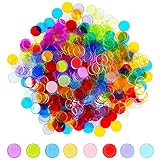 Hebayy 500 transparente 8-farbige Bingo- & Zähl-Chips Plastikmarkierer (mit einem Durchmesser von je 1,9 cm)