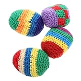 Abaodam 4 Stück Bunte Weiche Jonglierbälle aus Wolle für Handgefertigte Sandbeutel für Außen und Innenaktivitäten für Vorschulspiele