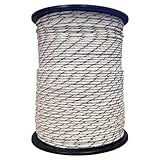 Weidezaunseil Premium - weiß/braun - 200 m, 11 Leiter - hochwertiges Weidezaun Seil für den Elektrozaun