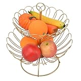 Obstschale für Küchentheke, 2-stöckige Obstschale aus Eisen, Modern, Nordisch, Abnehmbar, mit Großem Platz, Obstkorb für Küchentheke, Obstkorb für Hochzeiten, Geburtstagsfeiern,