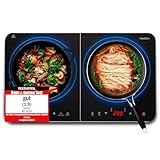 MEDION Doppel-Induktionskochplatte, 3500 Watt, Zwei Kochplatten, 10 Temperaturstufen, LED Display, MD18493, schwarz