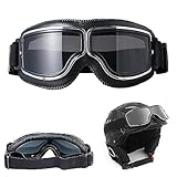 Hzyclzh Motorradbrille, Winddicht Motorradbrille, Motocross Brille Schutzbrille, Helmbrille, Motocross Vintage Motorräder Brille, Retro Radbrille für ATV Bike Motocross Schutzbrille