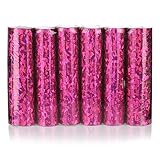 KarneLux Luftschlangen 'Pink Glitzer Metallic' - Partydekoration für Geburtstage, Hochzeiten und Silvester - 6er Pack