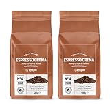 by Amazon Espresso Crema Röstkaffee Ganze Bohnen, 1kg (2 Packs of 500g), Rainforest Alliance-Zertifizierung