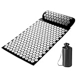 Druckpunktmatte - Massagematte Druckmatte Tragbare Stachelmatte | Effektive Druckmatte für den Rücken mit Kissen | Liberad Muskelmassagematte Set