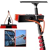 Fensterwischer, 3,6–12 m Lange Stange mit Wasserzufuhr, Fensterreiniger für den Außenbereich, Fensterreiniger-Set, Stange mit Wasser-/Schlauchzufuhr, professioneller Fensterabzieher (mit Schaber), 35