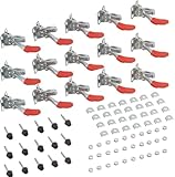 Kniehebelspanner, 15 Stück 201 Schnellspanner-Set Knebelklemme, Handwerkzeug 27 kg 59lbs Fassungsvermögen, Rutscht Nicht, Horizontal, Knebelklemme für Maschinenbedienung, Holzbearbeitung