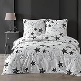 Buymax® Bettwäsche 135x200 100% Baumwolle 2-Teilig Bettbezug - Bettwäsche-Sets 135 x 200cm mit 1 mal Kissenbezug 80x80cm, ÖKO-TEX Renforcé-Bettdeckenbezug Set mit Reißverschluss