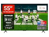 TCL 55 Zoll 55Q6C QLED Mini LED Fernseher, 4K HDR Premium, Dolby Vision IQ & Atmos, Onkyo 2.1, Smart Google TV, Game Master, 144Hz Motion Clarity Pro, AMD FreeSync Premium Pro, HDMI 2.1, AirPlay 2