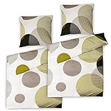 Beautissu Renforcé Bettwäsche 135x200 Baumwolle 4teilig – 2X Bettbezug 135x200 & 2X Kissenbezug 80x80 cm – 100% Baumwolle Sommerbettwäsche Bettwäsche-Sets mit Reißverschluss – NELA