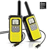 Walkie Talkie 2er Set, NXGKET Walki Talki 5 km für Kinder Erwachsene, 16 Kanal Funkgeräte Set Aufladbar mit 1200mAh Li-ion Akku, USB-C Ladekabel, VOX für Camping Wandern Reisen Skifahren Fischen Jagen