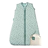 molis&co - Baby Schlafsack ärmellos - Ideal für den Winter - Babyschlafsack tog 2.5 ohne Ärmel - 100% Baumwolle (Oeko-TEX 100), Premium Qualität - Green Garden (85 cm, 6-18 Monate)
