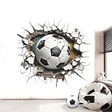 Wandtattoo Fussball Wandtattoo Fußball Wandtattoo Fußball Junge 3D Fussball Wandtatto Durchbruch Fussball Wandaufkleber Geeignet für Jugendzimmer Dekorative Wandaufkleber Geschenke