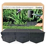 Leicht zu verarbeitende Rasenkante Kunststoff - Einfach einschlagen, Keine Gräben ausheben - Sehr Stabile & Flexible Beeteinfassung - Unsichtbare Beetumrandung aus recyceltem Plastik - 2,14 m