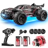 DEERC 1:14 Brushless RC Auto für Erwachsene, 46+ mph Off-Road, 2 * 3S Lipo, 4WD wasserdicht, 7 Lichtmodi,High Speed Ferngesteuertes Auto, All-Terrain Truggy für Schnee, Sand & Schlamm