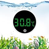 YUFFQOPC LED Kabelloses thermometer aquarium, Thermometer Digital mit Touch Screen,Hohe Präzision Aquarienthermometer Digital, Klebethermometer, Aquarium Thermometer für Süßwasse