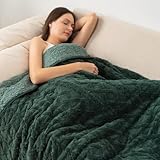 Wemore Gewichtsdecke für Erwachsene, Doppelgröße, 6,8 kg, doppelseitig, weich, flauschig, Jacquard, Sherpa, gewichtete Decken zum Schlafen, gemütliche, flauschige, schwere Strickdecke für Couch, Bett