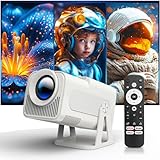 Android 13 Smart Beamer mit Various Offiziell TV Apps,Sprachassistent 1080P Nativ/Optische Auflösung 320ANSI 12000Lumens 5G WiFi Auto Trapezkorrektur Projektor für Heimkino/Outdoor
