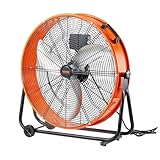 VEVOR Trommelventilator, Bodenventilator, Industrieventilator, 3 Gang, 8600 CFM, 360° verstellbare Neigung, 0-2-Stunden-Timer, Standventilator, Windmaschine für Lager, Werkstatt, Fabrik, Keller