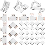 35 Stücke LED Streifen Verbinder 5 Poliger 10 mm Lötfrei LED Licht Anschluss L Form LED Lichter Verlängerung T Form Lötfrei LED Adapter Anschluss für 5050 3528 Lichterketten Anschlüsse