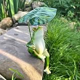 Gartenteich Deko Frosch Figur, Frosch Gartendeko Für Draußen Wetterfest, Teich Deko Frösche Figuren, Harz Frösche Statue Garten Deko, Froschfigur Gartenstatue Für Miniteich Springbrunnen Balkon Office