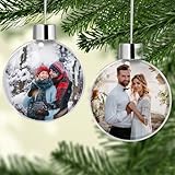 Personalisierte Weihnachtskugeln mit Foto, Weihnachtskugel Personalisiert für die Christbaumdekoration, Familie, Freunde und Baby
