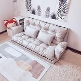 BEDOIN Verstellbares fauler Sofa, Schlafzimmer Doppel Tatami, Freizeitsofa, faltbares kleines Sofa, modernes Sofa Couch für Wohnzimmer Wohnung Schlafzimmer Büro Beige-80cm