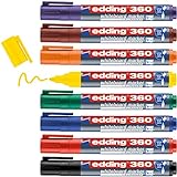 edding 360 Whiteboardmarker Set - bunte Farben - 8 Whiteboard Stifte - Rundspitze 1,5-3 mm - Boardmarker abwischbar - für Whiteboard, Flipchart, Magnettafel, Memoboard - Sketchnotes - nachfüllbar