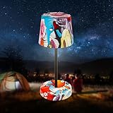 BRILONER - LED Tischlampe kabellos IP44 mit Touch, dimmbar in Stufen, Spritzwasserschutz, Nachttischlampe, Leselampe, LED Lampe, Campinglampe, Tischleuchte, Outdoor Lampe, 26x10,5cm, Graffiti Motiv