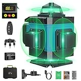 Kreuzlinienlaser Blau 16 Linien Nivellierlaser, 4 x 360 ° Laser wasserwaage, linienlaser kreuzlaser selbstnivellierend für Innenbereich Baustelle, 2 x Batterie Vermessungskabine